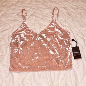 crop velvet tank top forever 21 NWT
